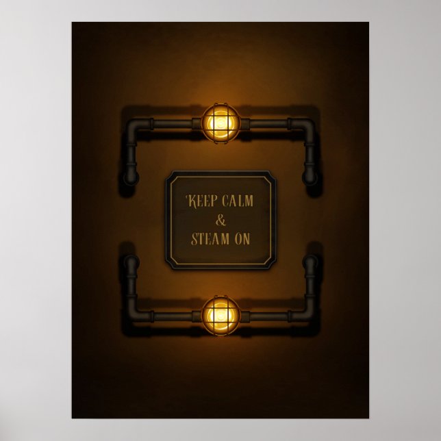 Affiche "Conserver le calme et la vapeur" Machine Age Stea (Devant)