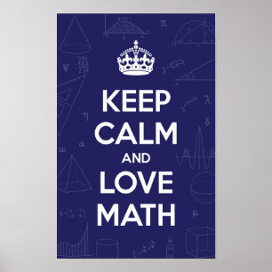 Affiche Conserver le calme et l'amour mathématiques