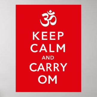 Affiche Conserver le calme et porter Om Motivational Moral