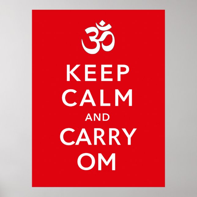 Affiche Conserver le calme et porter Om Motivational Moral (Devant)