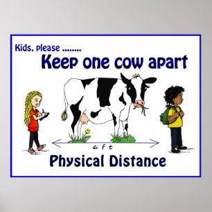 Affiche Conserver une vache à part l'affiche de distance p