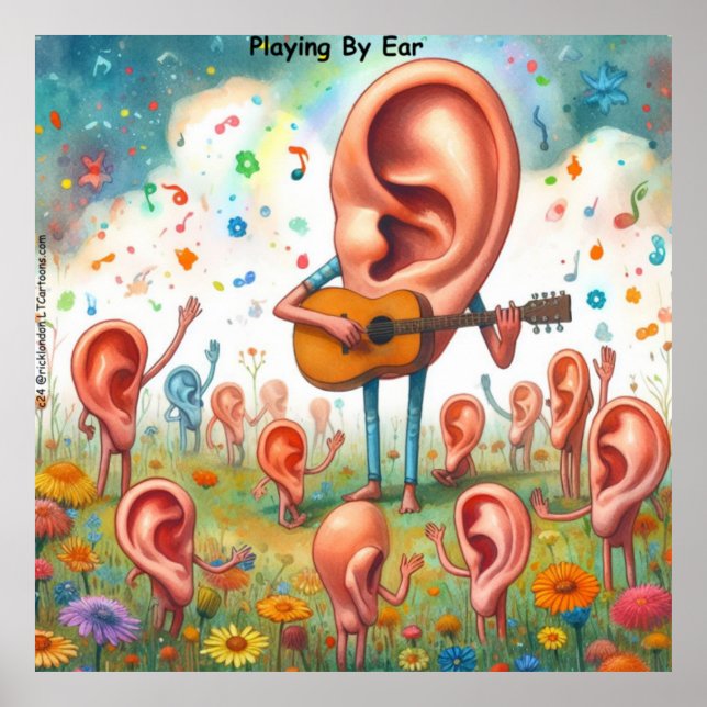 Affiche Considérant Oreille Guitare : Jouer Par Oreille (Devant)
