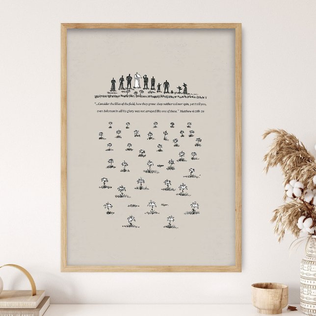 Affiche Considérez les lis, Matthieu 6:28, BibleSketches (Créateur téléchargé)