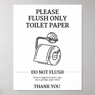 Affiche Consigne de n'utiliser la chasse d'eau que pour le