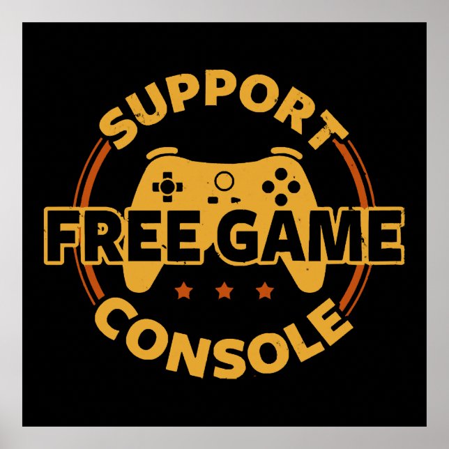 Affiche Console de jeu drôle de manifestation de jeu (Devant)