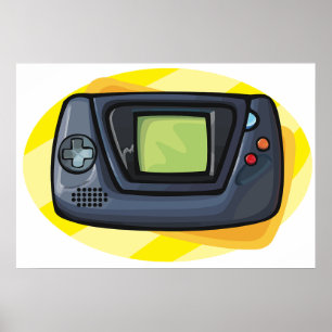 Affiche Console de jeu portable rétro des années 90 pour j