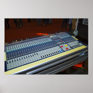 Affiche console de mixage audio - carte son