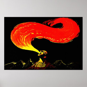 AFFICHE CONSOMMATION DE RESPIRATION POP DU FEU VINTAGE