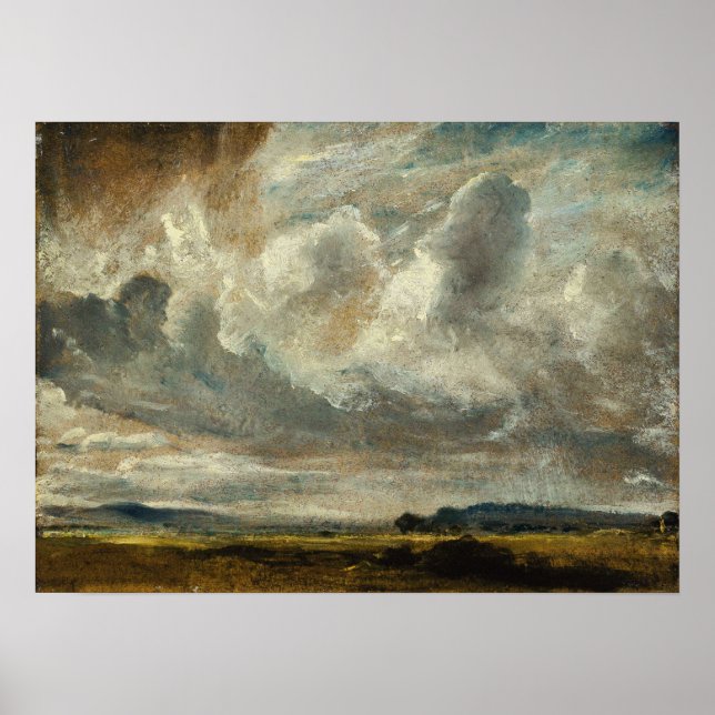 Affiche Constable - Étude de nuages au-dessus d'un paysage (Devant)