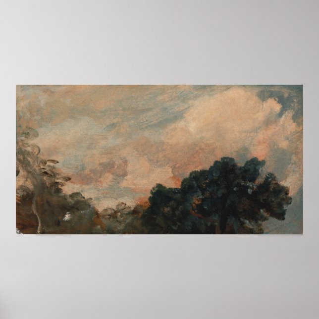 Affiche Constable - Étude de nuages avec des arbres (Devant)