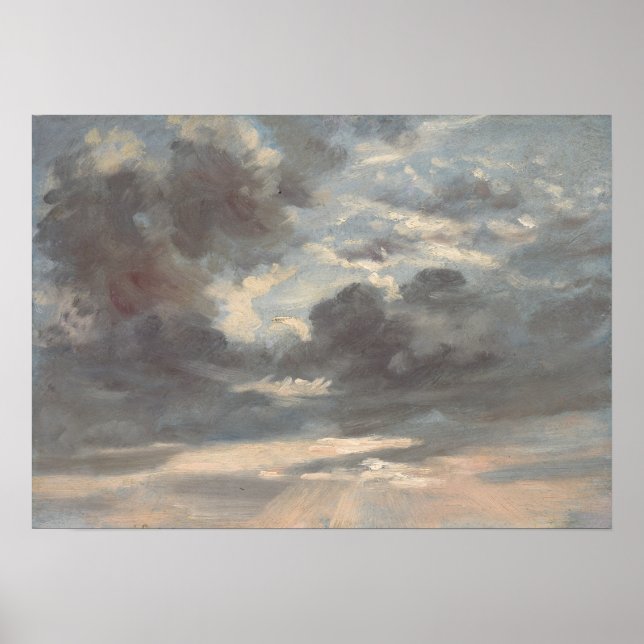 Affiche Constable - Étude de nuages Coucher de soleil orag (Devant)