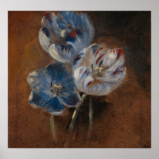 Affiche Constable - Étude de trois tulipes perroquet 1832 (Devant)