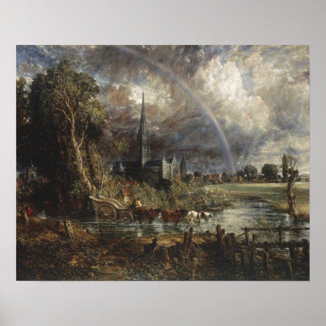 Affiche Constable - La cathédrale de Salisbury depuis les  (Devant)