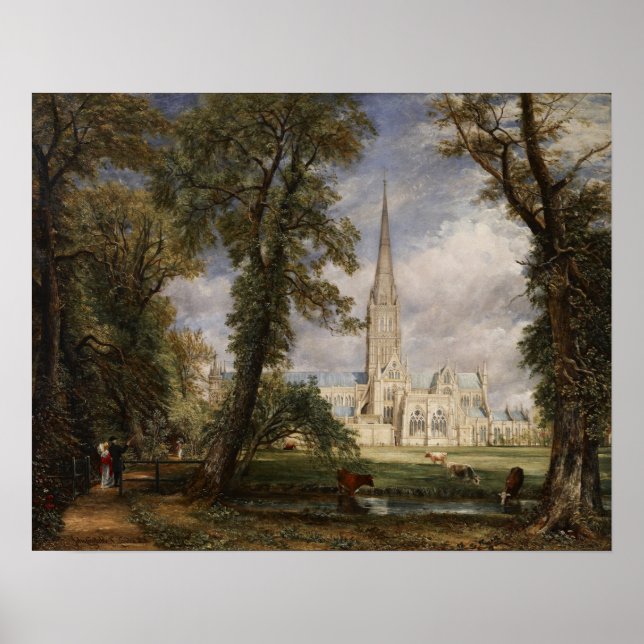 Affiche Constable - La cathédrale de Salisbury depuis l'ét (Devant)