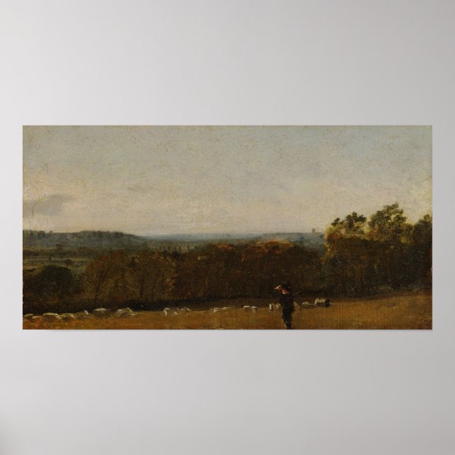 Affiche Constable - Shepherd Looking Across Dedham Vale (Devant)