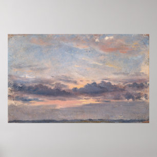 Affiche Constable - Une étude de nuage au coucher du solei