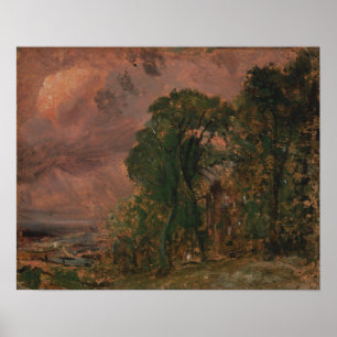 Affiche Constable - Une vue à Hampstead par temps orageux