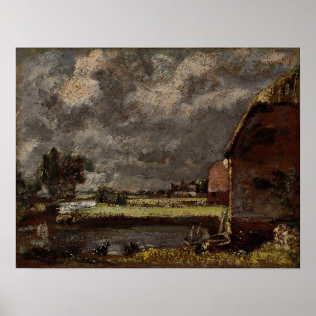 Affiche Constable - Une vue sur les rives de la rivière St (Devant)