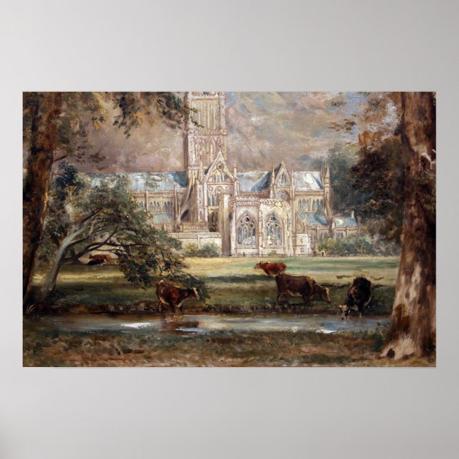 Affiche Constable - Vue de la cathédrale de Salisbury (Devant)