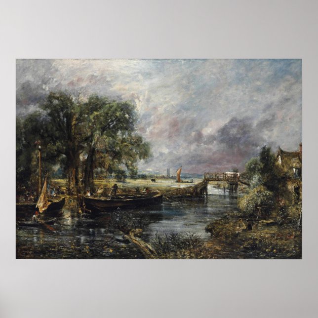 Affiche Constable - Vue sur le Stour près de Dedham (Devant)