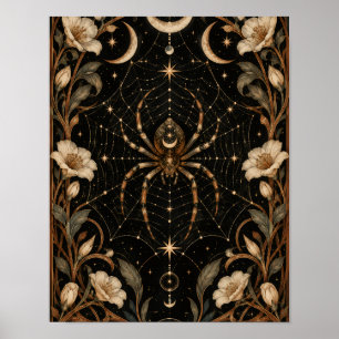 Affiche Constellation araignée céleste Toile Halloween