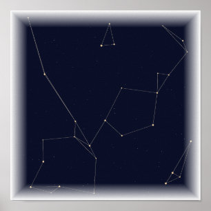 Affiche Constellation - Carte du ciel Art nocturne