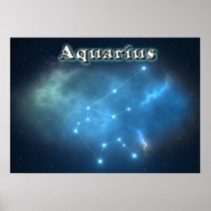 Affiche constellation d'Aquarius