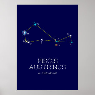 Affiche Constellation de l'hémisphère Sud Piscis Austrinus