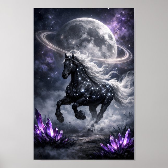 Affiche Constellation du Cheval Cosmique Anneau de Lune Cr (Devant)