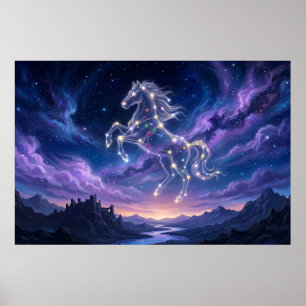 Affiche Constellation du Vaillant Cheval