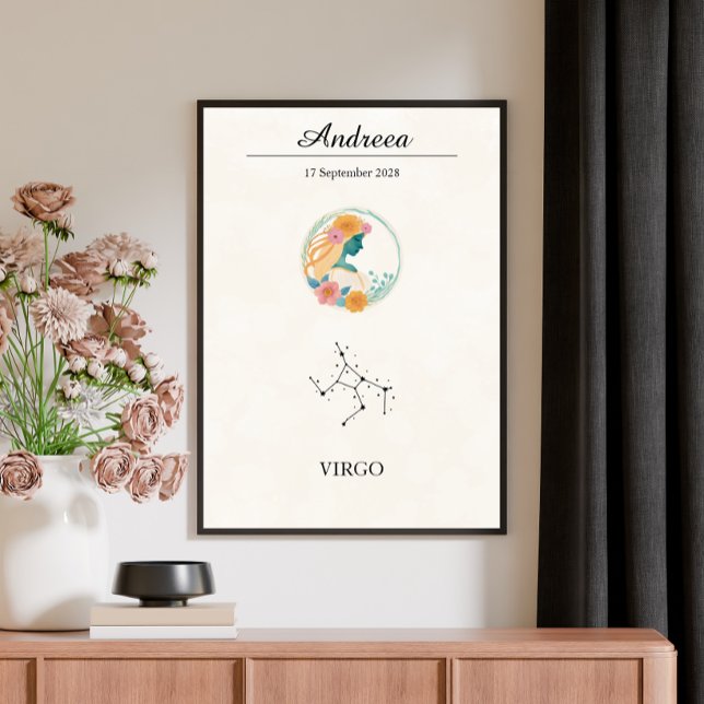 Affiche Constellation personnalisée Bohème Vierge Zodiaque (Créateur téléchargé)