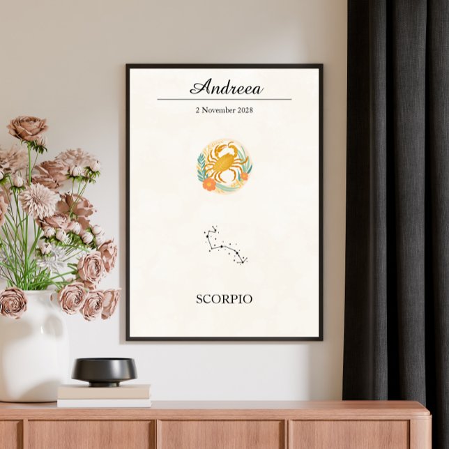 Affiche Constellation personnalisée Boho Scorpion Zodiaque (Créateur téléchargé)
