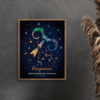 Constellation Sagittaire Zodiaque Galaxie Aquarell