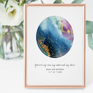 Affiche Constellations Personnalisées Carte Étoile Cadeau 