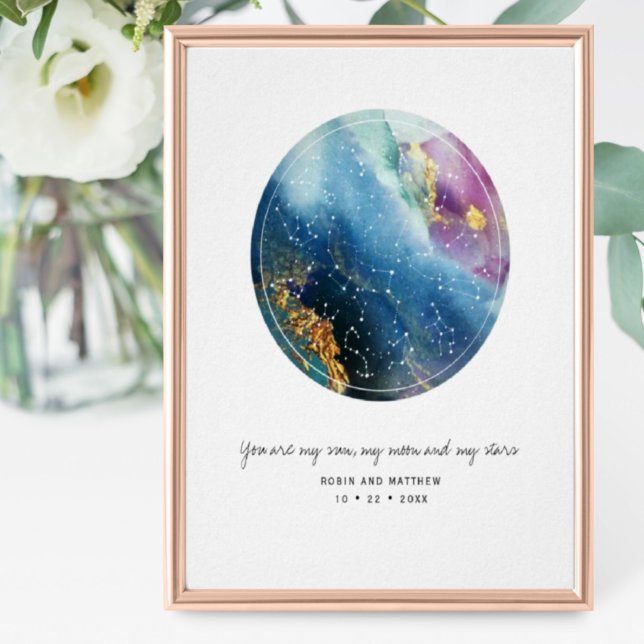 Affiche Constellations Personnalisées Carte Étoile Cadeau  (Créateur téléchargé)