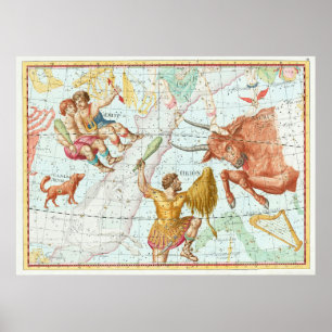Affiche Constellations vintages des cartes célestes