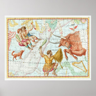 Affiche Constellations vintages des cartes célestes