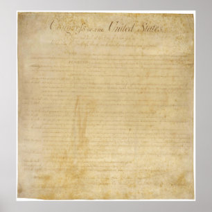 Affiche Constitution d'Etats-Unis ORIGINALE déclaration