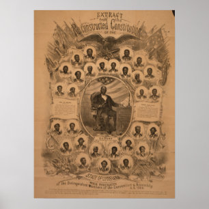 Affiche Constitution et membres de la Convention de la Lou