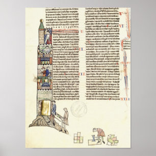 Affiche Construction de Mme 21 f.167v d'une tour