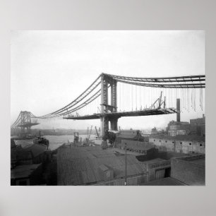 Affiche Construction de pont de Manhattan, 1909. Photo