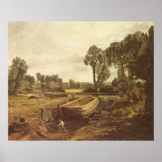 Affiche Construction d'un bateau près de Flatford Mill, Jo (Devant)
