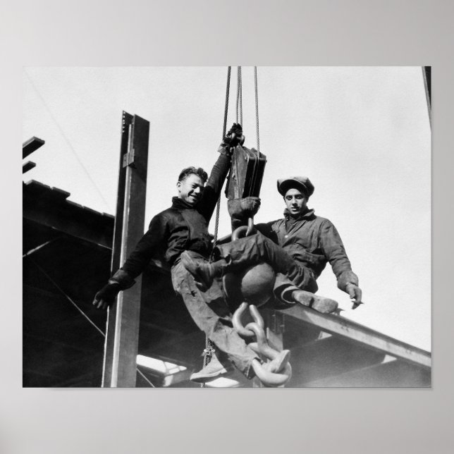 Affiche Construction Workers Building Skyscraper (Devant)