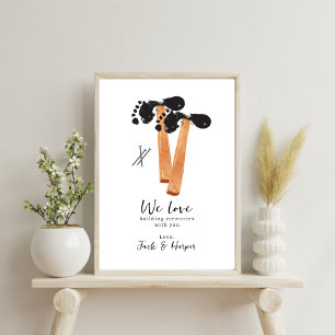 Affiche Construire des souvenirs avec marteau d'empreintes