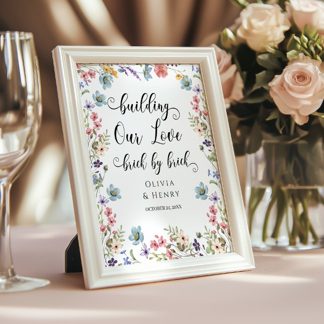 Affiche Construire notre amour brique par brique Mariage T (Créateur téléchargé)