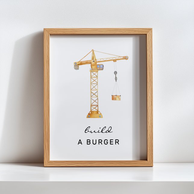 Affiche Construire un Burger Construction panneau d'annive (Créateur téléchargé)