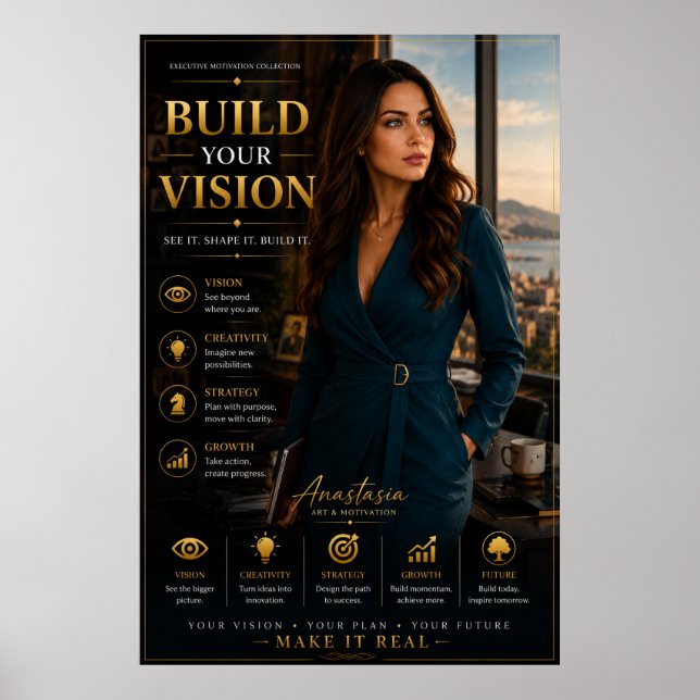 Affiche Construisez Votre Vision – Motivation Executive po (Devant)