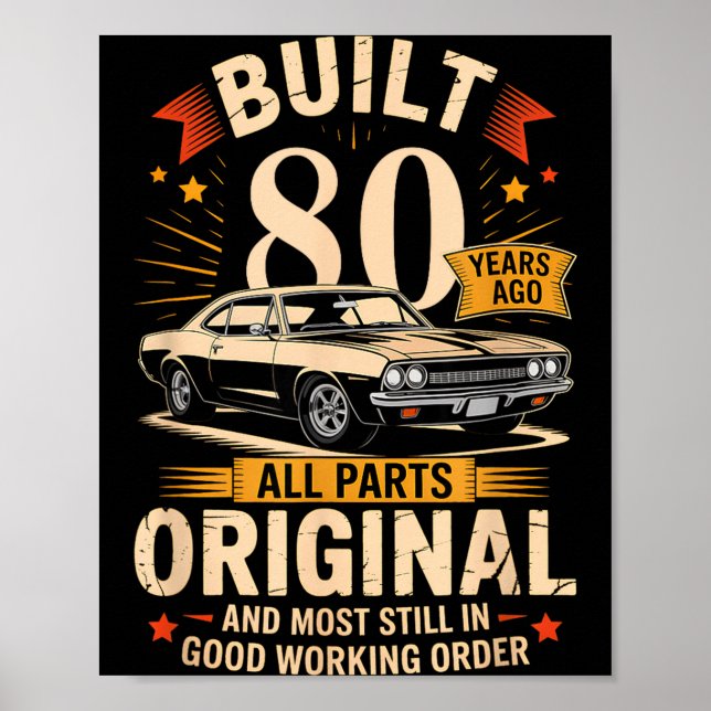 Affiche Construit il y a 80 ans - Cadeau d'anniversaire dr (Devant)