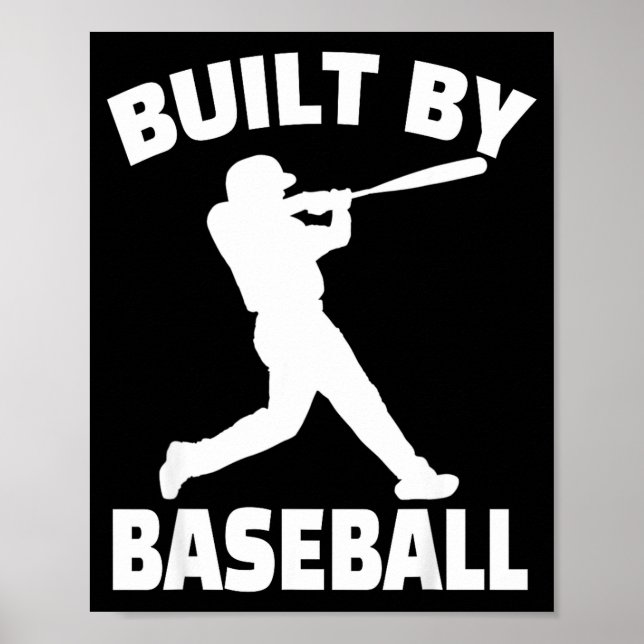 Affiche Construit par le baseball drôle de baseball pour h (Devant)