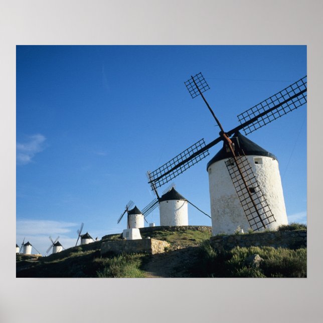 Affiche Consuegra, La Mancha, Espagne, éoliennes 2 (Devant)